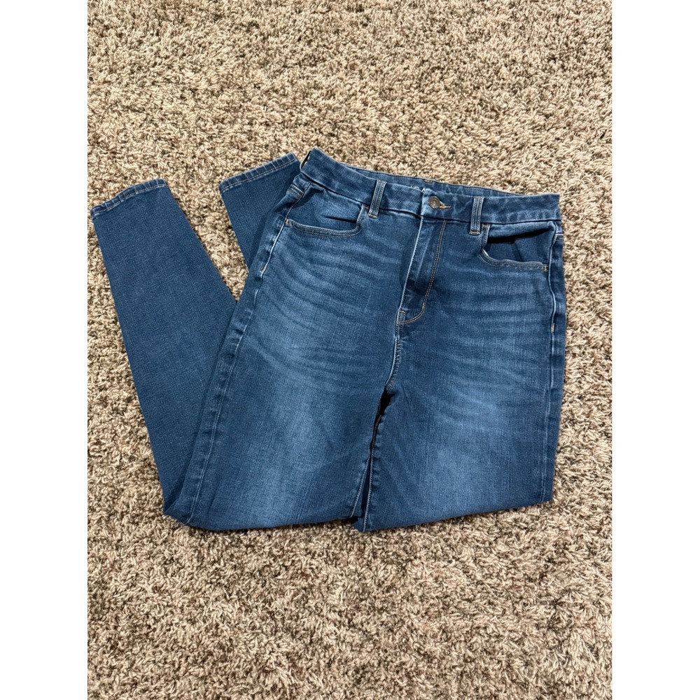 American Eagle Curvy Highest Rise 8 Medium Wash 360 Next Level Stretch Denim